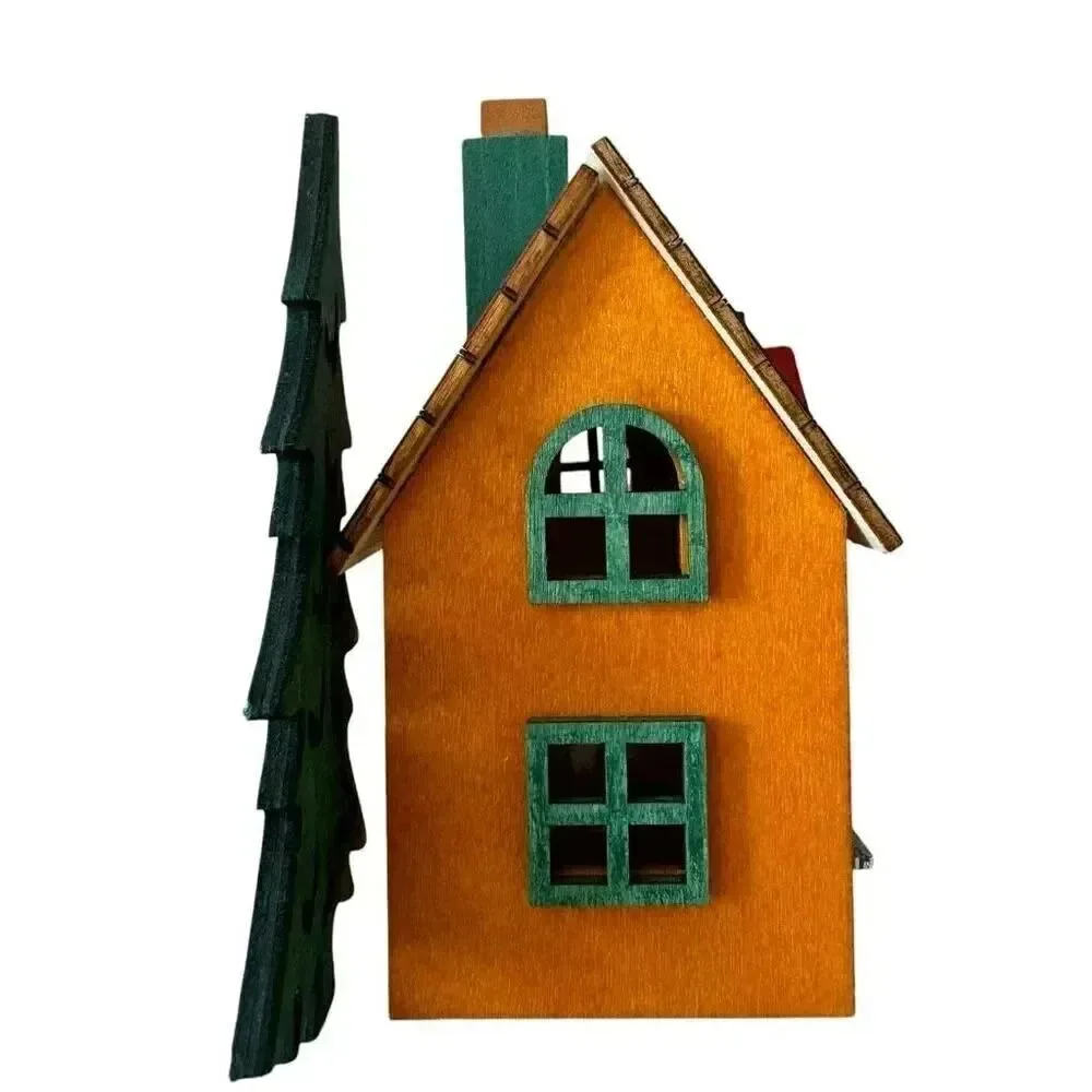 Target House Cabin Pine Tree Light Battery Operated Shelf Decor